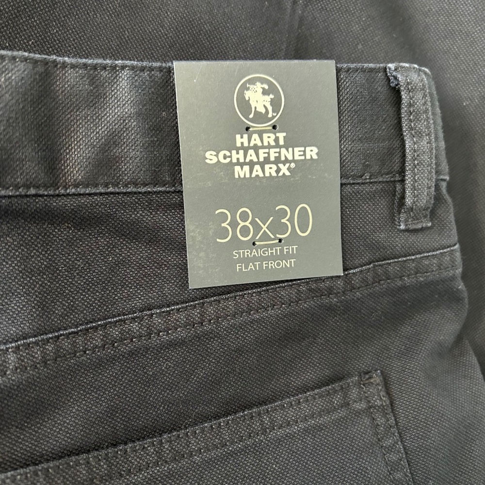 NWT Hart Schaffner Marx Flat Front Pants Mens 38 X 30 Navy Blue Casual Chino - Picture 10 of 10